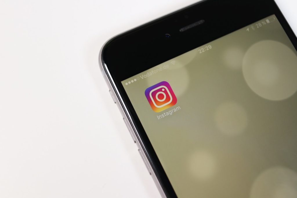 mobile phone screen showing instagram icon